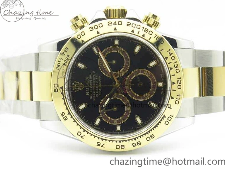 0216 Breathable Daytona SS YG BP Maker Best Edition Black Dial On SS YG Bracelet A 3456